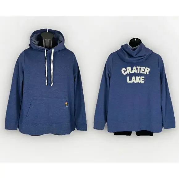 NWT Pendleton Crater Lake OR Spell Out National Park Women M Hoodie Blue Gray - Picture 1 of 9
